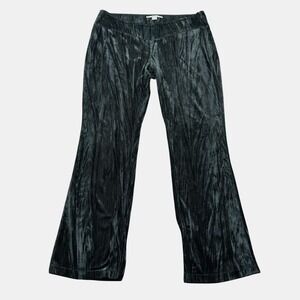 Kimchi Blue Andie Pants Large Blue Crushed Velvet Festival Boho Indie Grunge